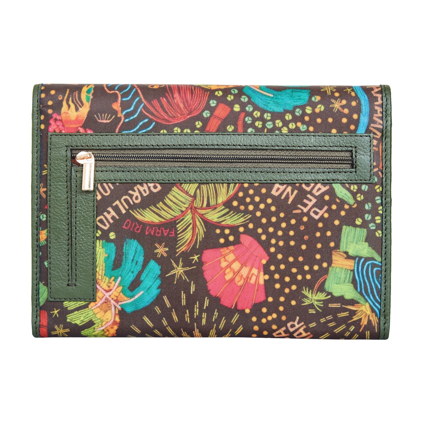 Wholesale Coastal Style Trifold Wallet - Fabric with Leather Trim for Women