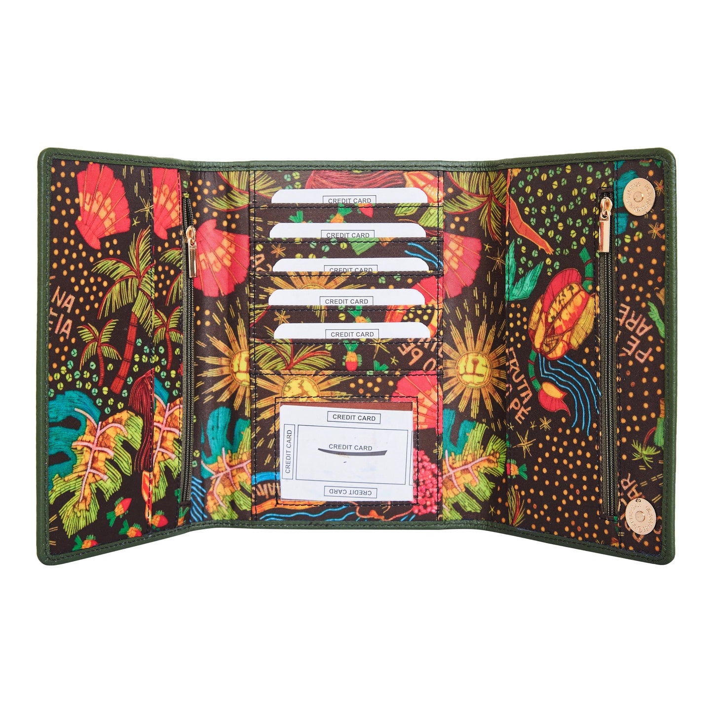 Wholesale Coastal Style Trifold Wallet - Fabric with Leather Trim for Women