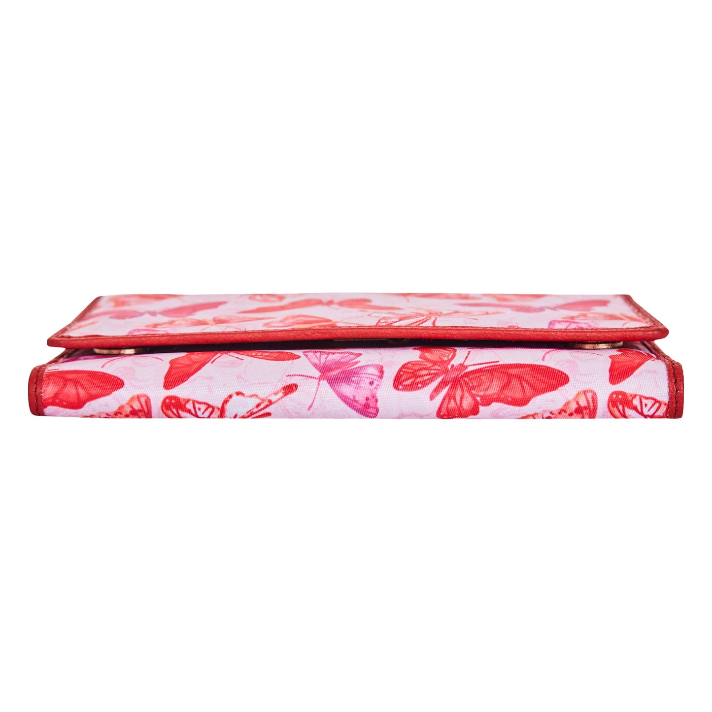 Wholesale Butterfly Travel Organizer Wallet - Fabric with Leather Trim for Women