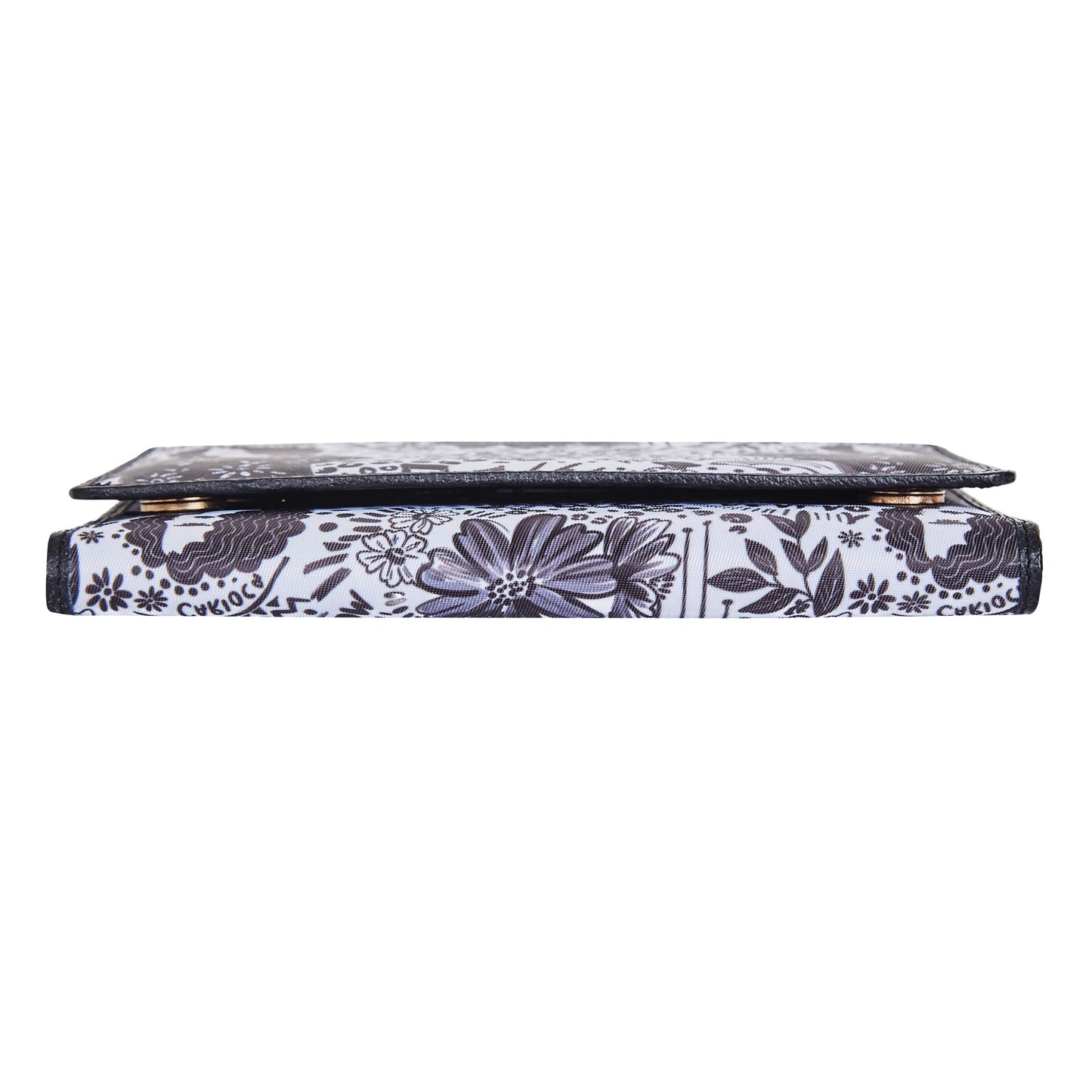 Wholesale Monochrome Trifold Wallet - Fabric with Leather Trim for Women