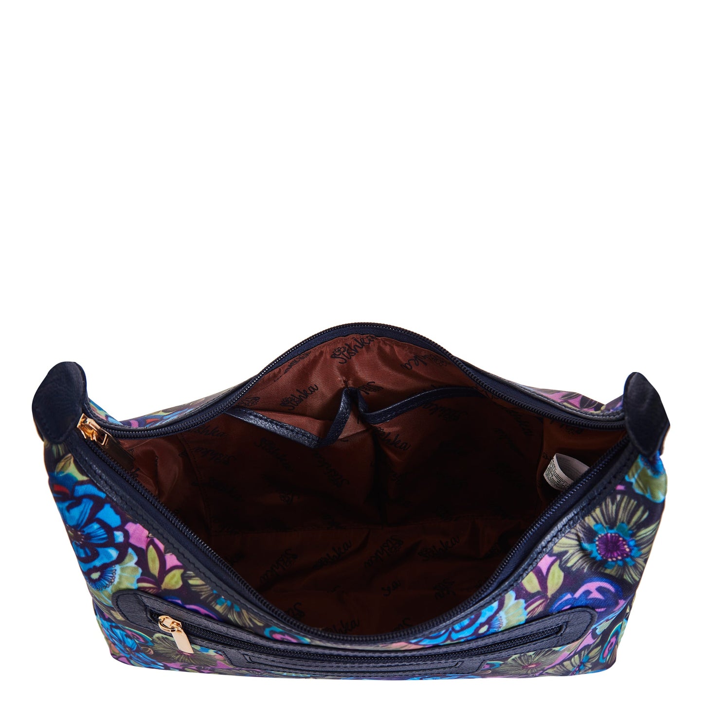 Wholesale Botanical Hobo Sling Bag - Fabric with Leather Trim - Women