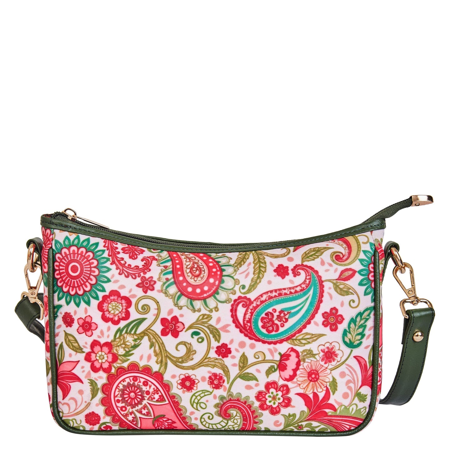 Wholesale Paisley East West Hobo Bag - Fabric with Leather Trim for Women