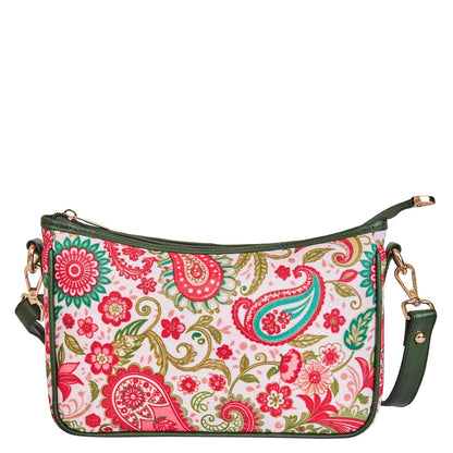 Wholesale Paisley East West Hobo Bag - Fabric with Leather Trim for Women