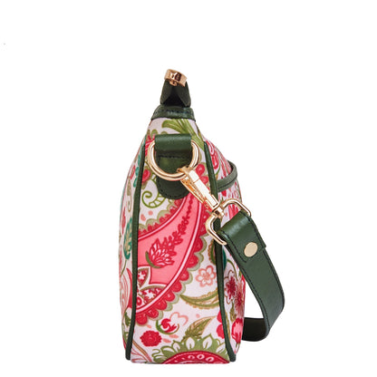 Wholesale Paisley East West Hobo Bag - Fabric with Leather Trim for Women