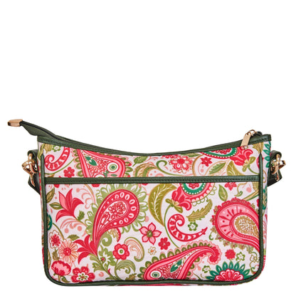 Wholesale Paisley East West Hobo Bag - Fabric with Leather Trim for Women