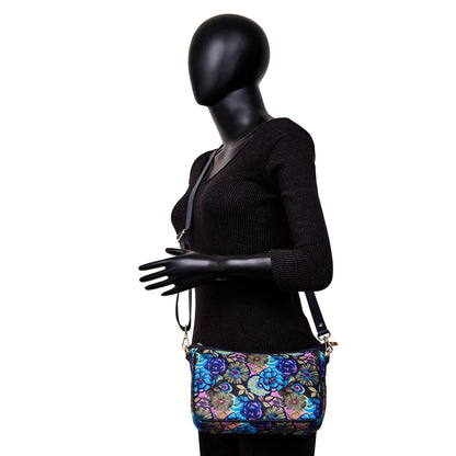 Wholesale Floral Hobo Bag Strap -Fabric with Leather Trim for Women