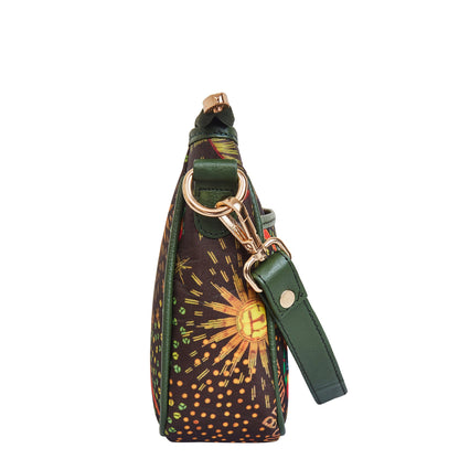 Wholesale East West Hobo Bag - Fabric with Leather Trim Strap for Women