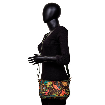 Wholesale East West Hobo Bag - Fabric with Leather Trim Strap for Women