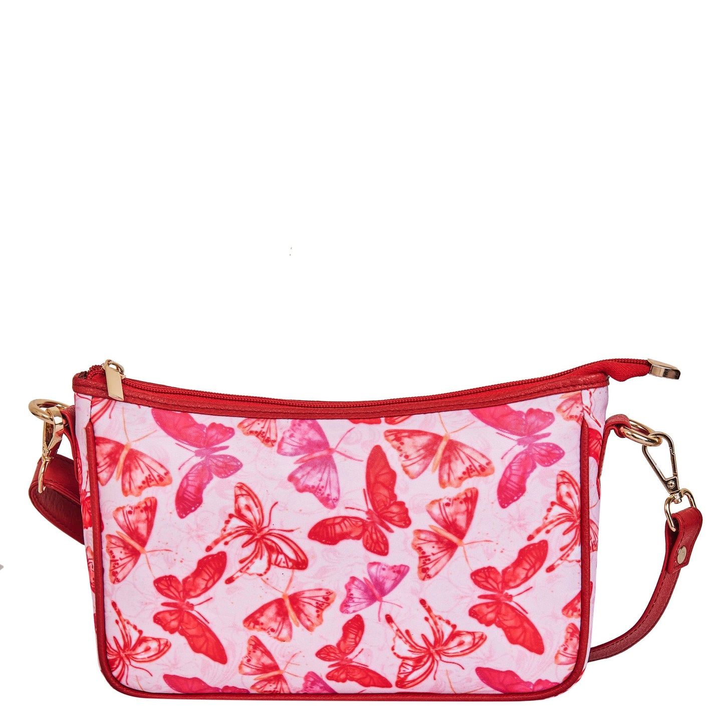 Wholesale Butterfly East West Hobo Bag - Fabric with Leather Trim for Women