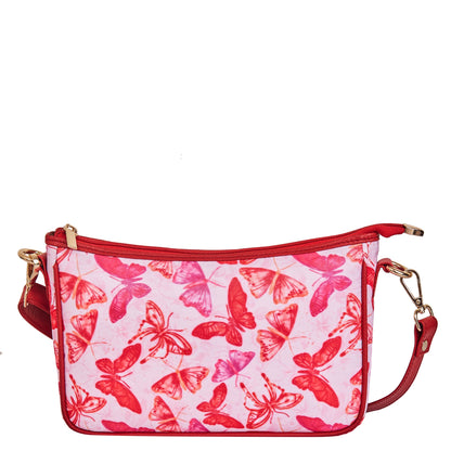 Wholesale Butterfly East West Hobo Bag - Fabric with Leather Trim for Women