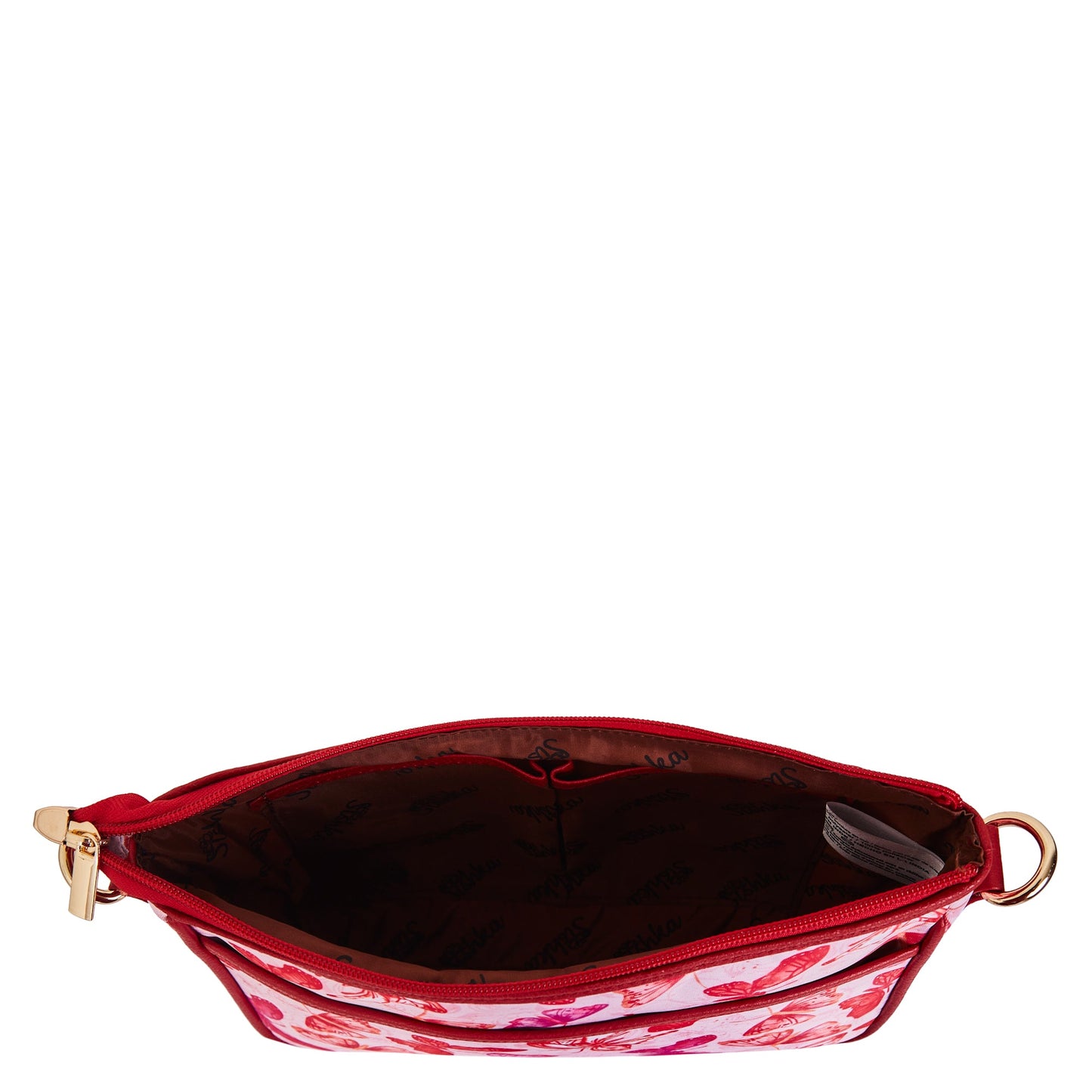 Wholesale Butterfly East West Hobo Bag - Fabric with Leather Trim for Women