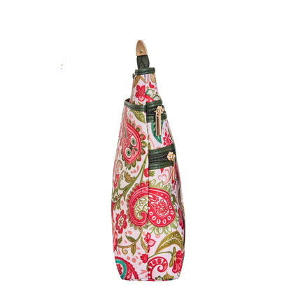 Wholesale Crossbody Bag Fabric with Leather Trim and Paisley Print for Women