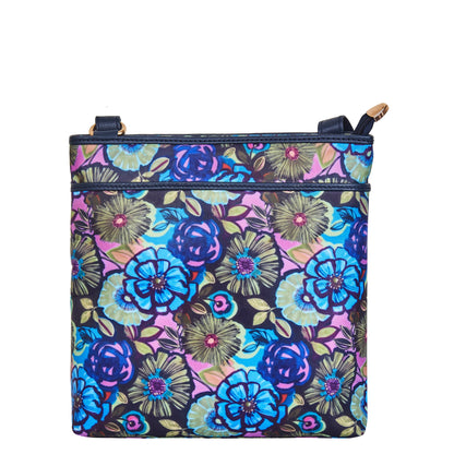 Women's Wholesale Botanical Crossbody Bag - Fabric with Leather Trim