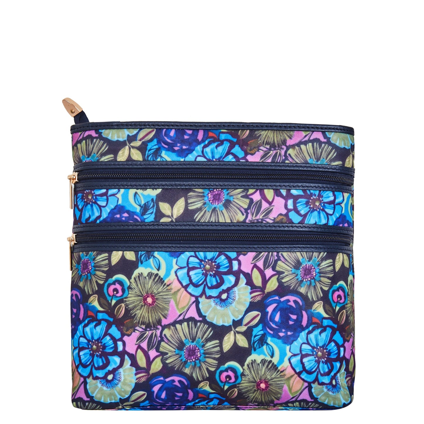 Women's Wholesale Botanical Crossbody Bag - Fabric with Leather Trim