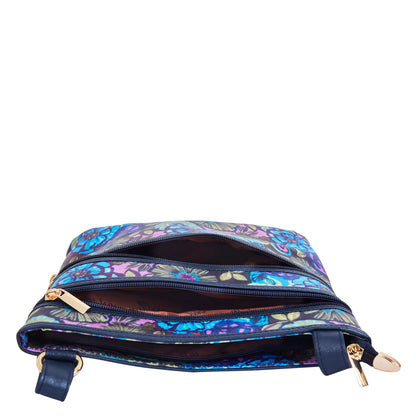 Women's Wholesale Botanical Crossbody Bag - Fabric with Leather Trim
