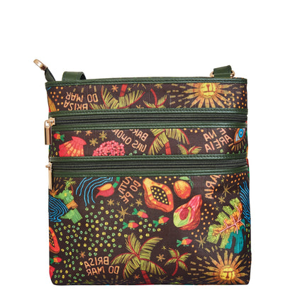 Women's Wholesale Coastal Crossbody Bag -Fabric with Leather Trim Style