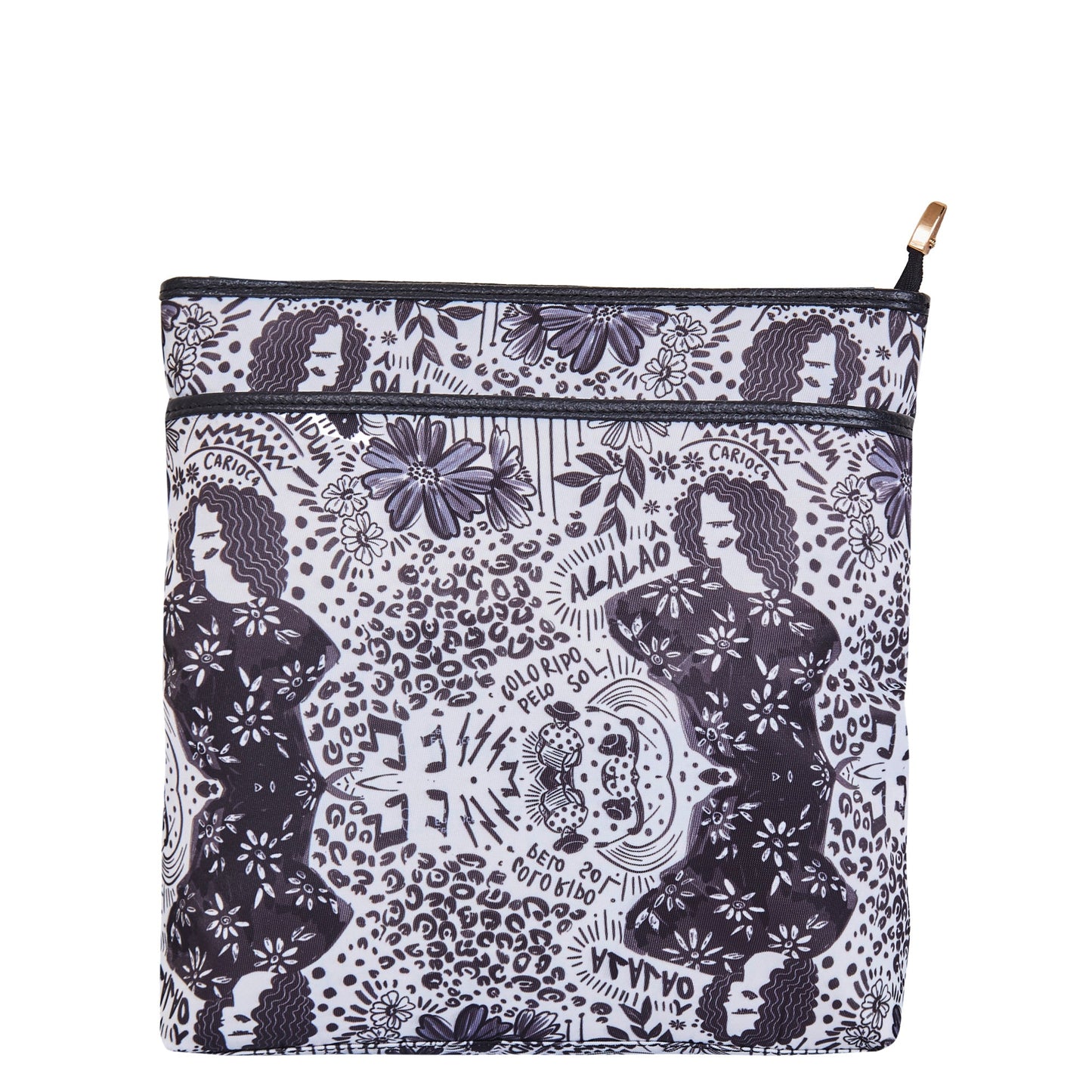 Monochrome Crossbody Bag - Fabric with Leather Trim for Women in Wholesale