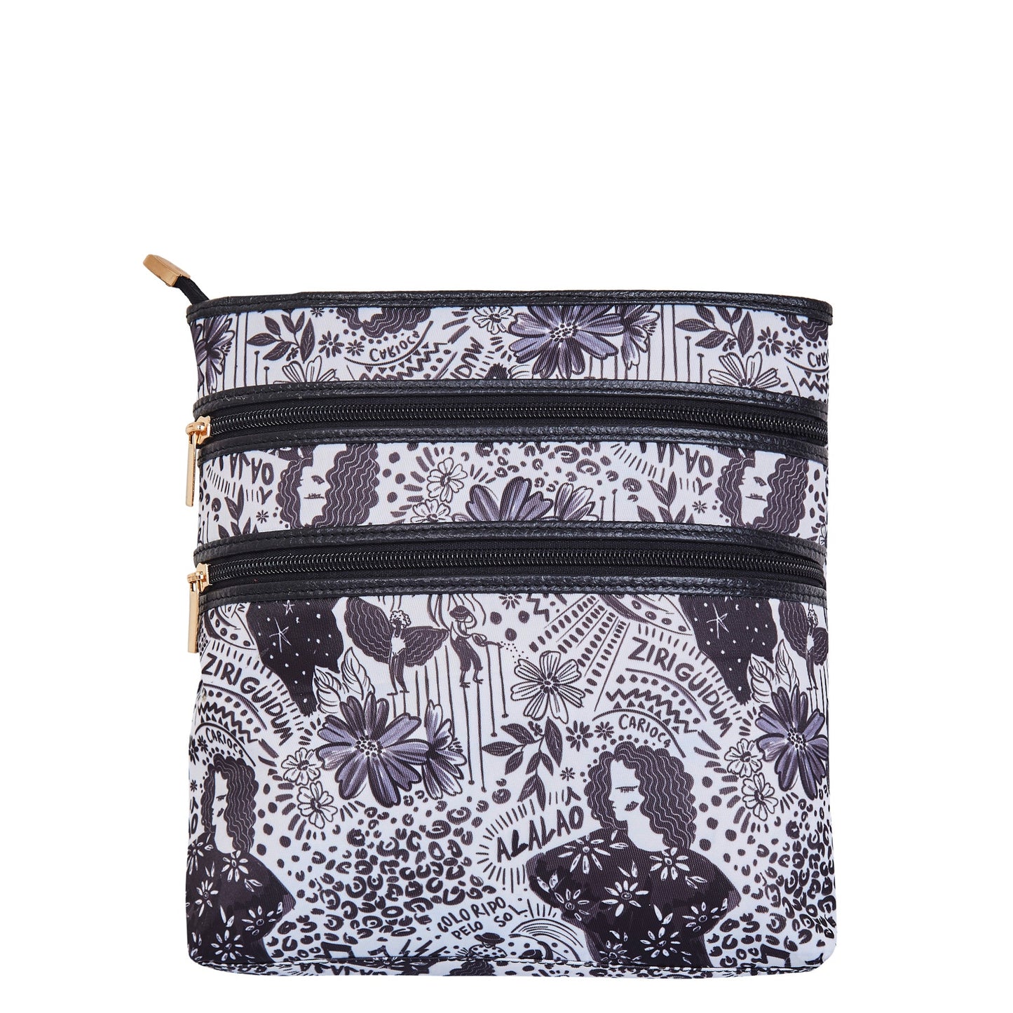 Monochrome Crossbody Bag - Fabric with Leather Trim for Women in Wholesale