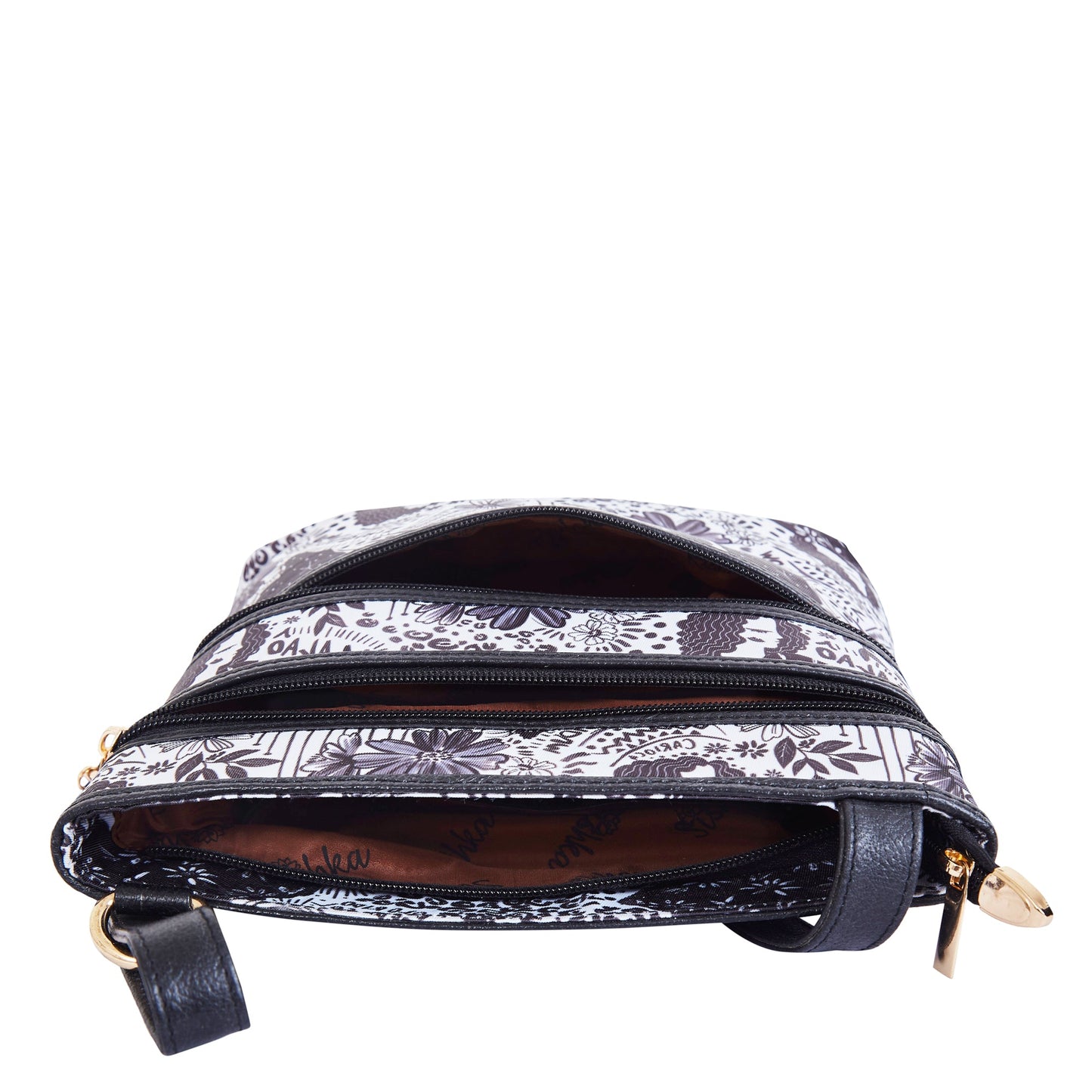 Monochrome Crossbody Bag - Fabric with Leather Trim for Women in Wholesale