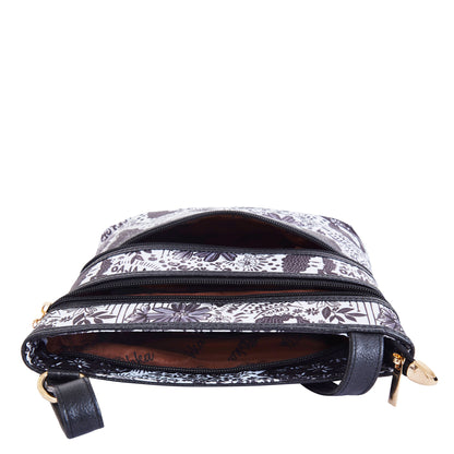 Monochrome Crossbody Bag - Fabric with Leather Trim for Women in Wholesale
