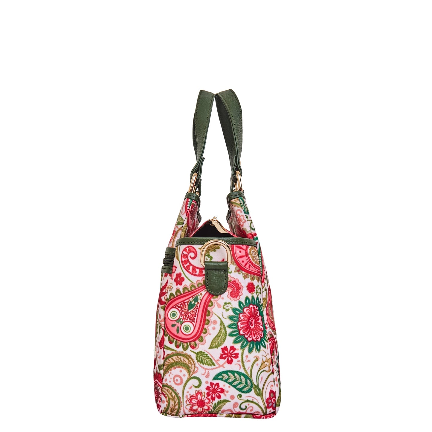 Wholesale Women Paisley Satchel Bag - Fabric with Leather Trim Style