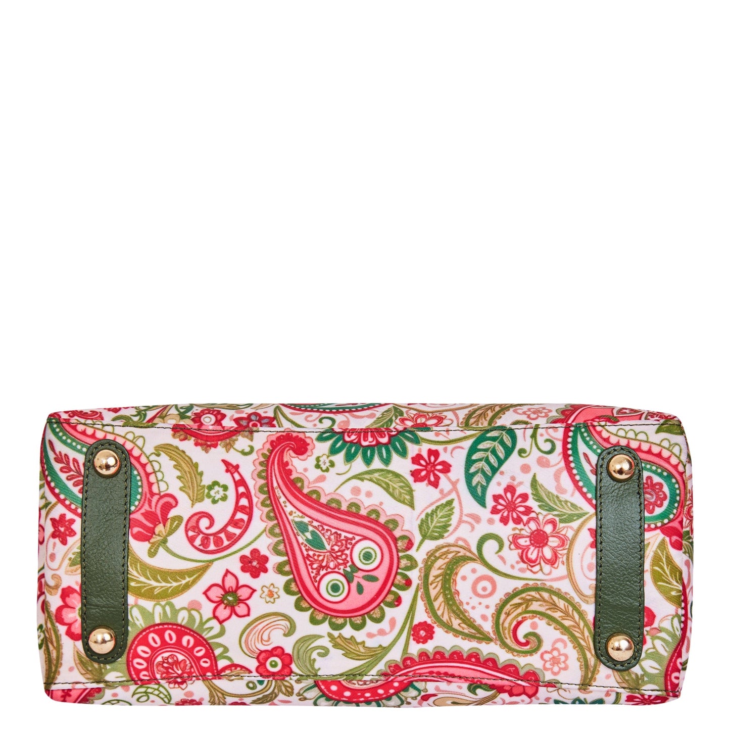 Wholesale Women Paisley Satchel Bag - Fabric with Leather Trim Style