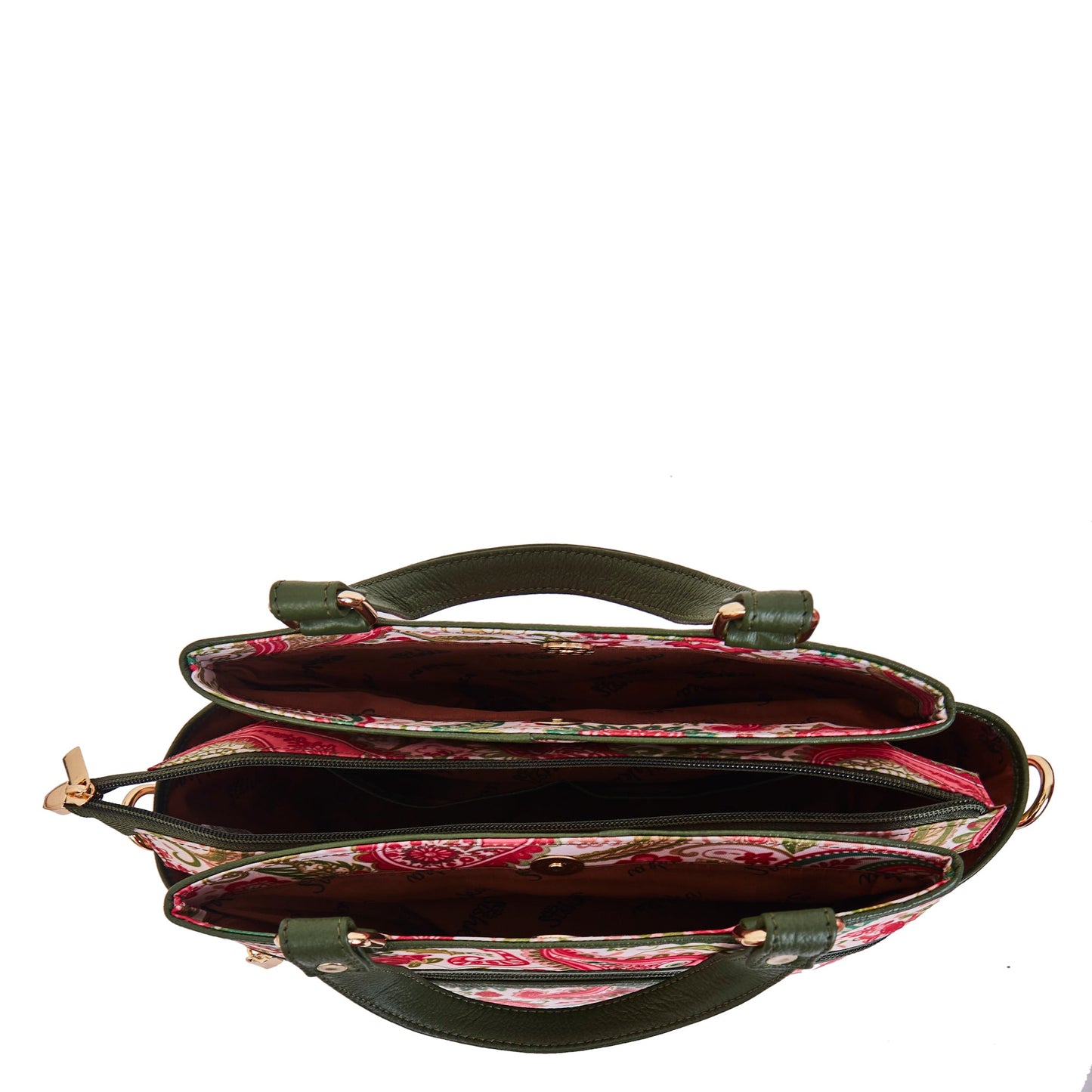 Wholesale Women Paisley Satchel Bag - Fabric with Leather Trim Style