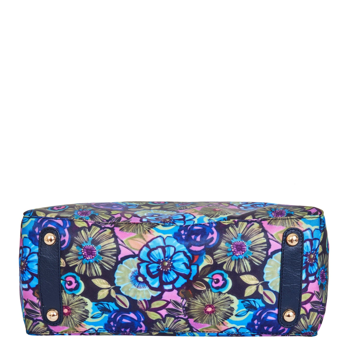 Wholesale Women Botanical Satchel Bag - Fabric with Leather Trim