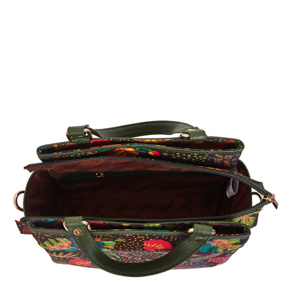 Wholesale Women Coastal Satchel Bag - Fabric with Leather Trim Style