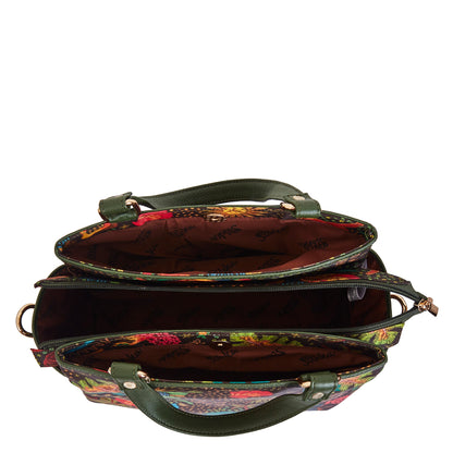 Wholesale Women Coastal Satchel Bag - Fabric with Leather Trim Style