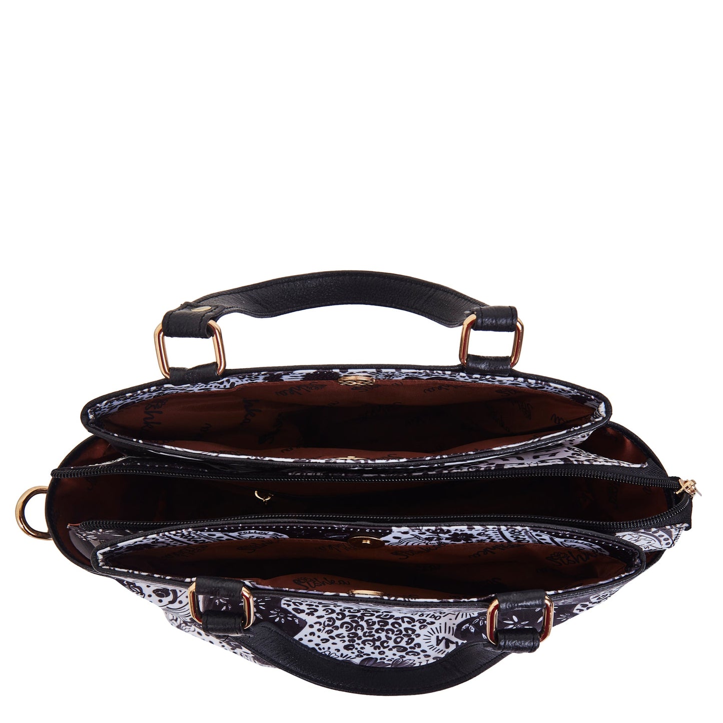 Wholesale Women Monochrome Satchel Fabric Bag - Fabric with Leather Trim