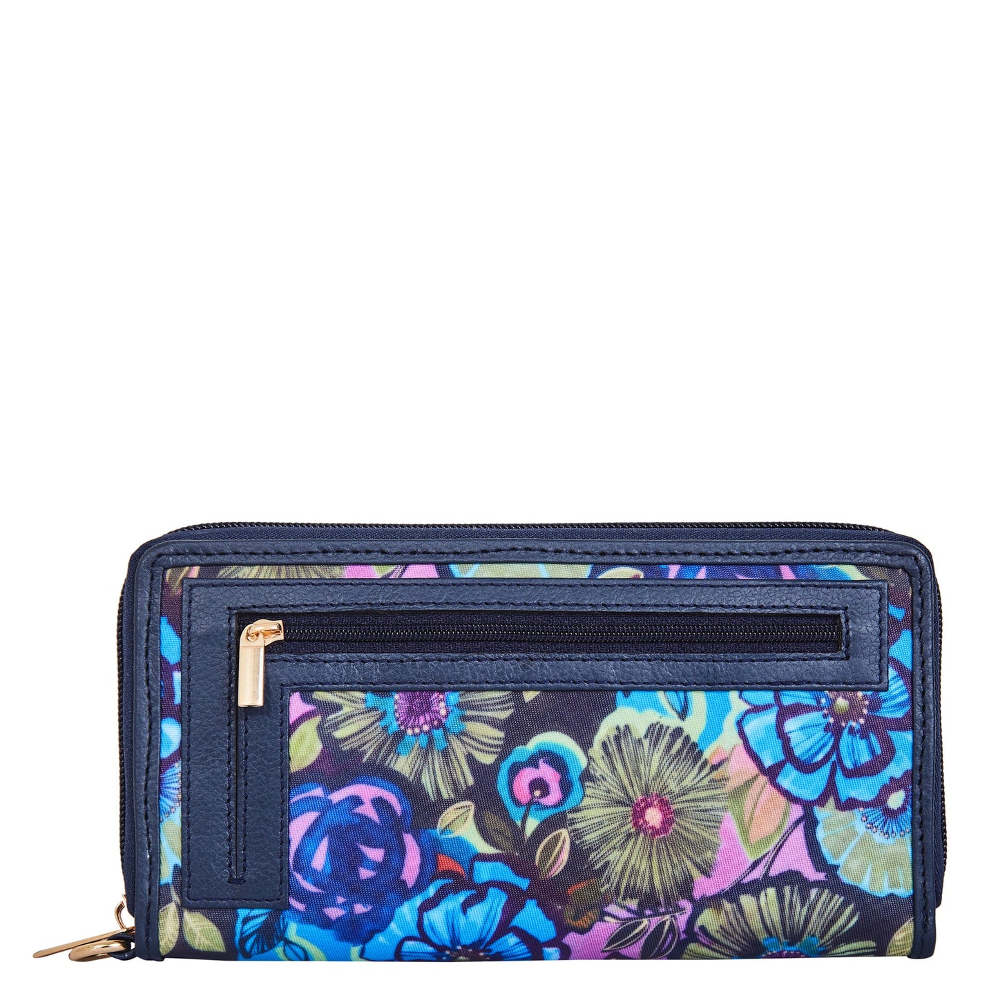 Wholesale Women Floral Wristlet Wallet - Fabric with Leather Trim