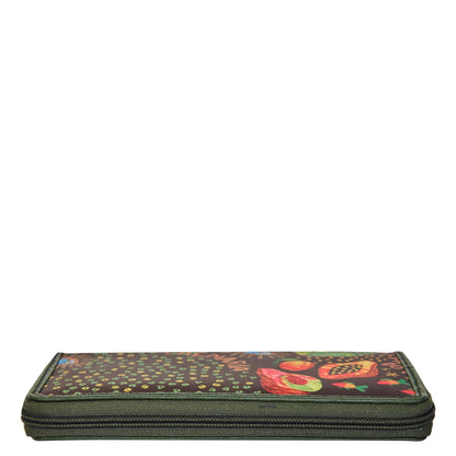 Wholesale Women Coastal Wristlet Wallet - Fabric with Leather Trim