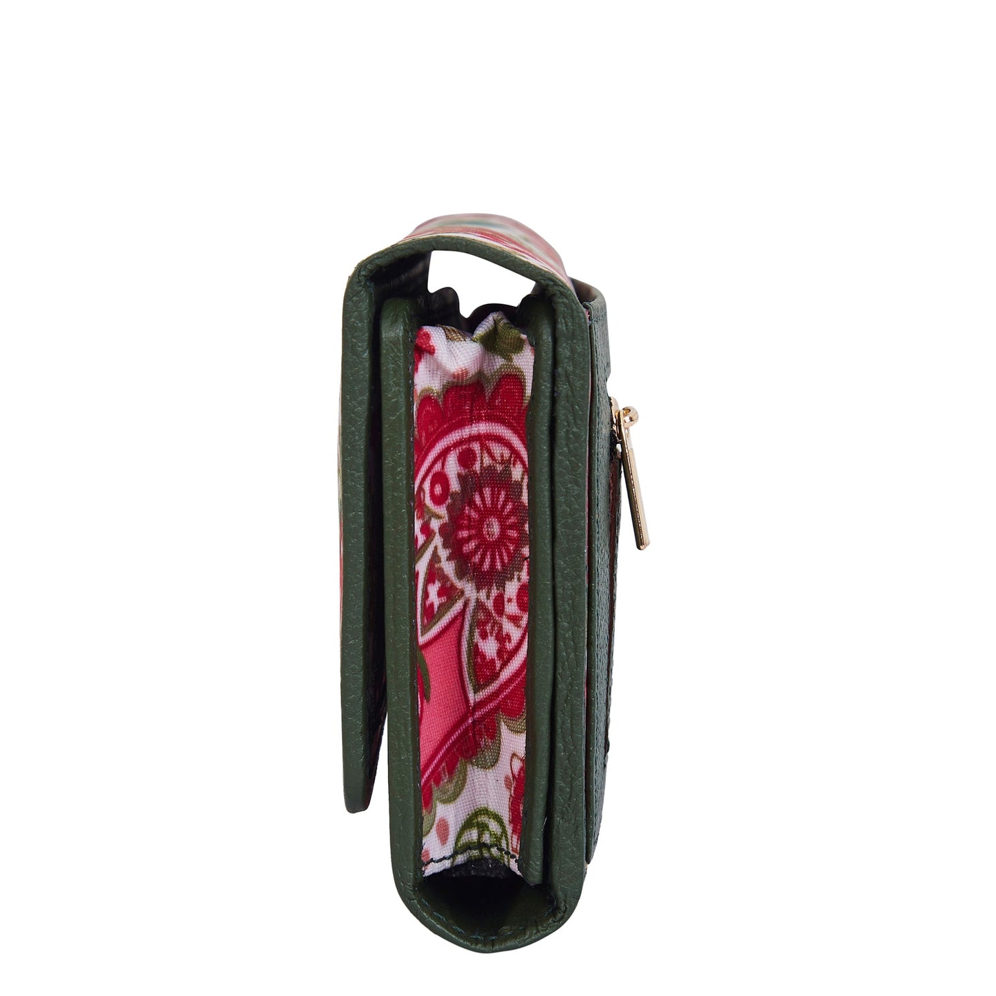 Wholesale Paisley Print Trifold Wallet - Fabric with Leather Trim for Women