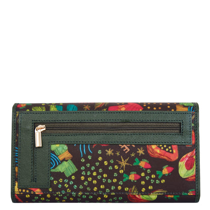 Wholesale Seaside Trifold Wallet - Fabric with Leather Trim for Women