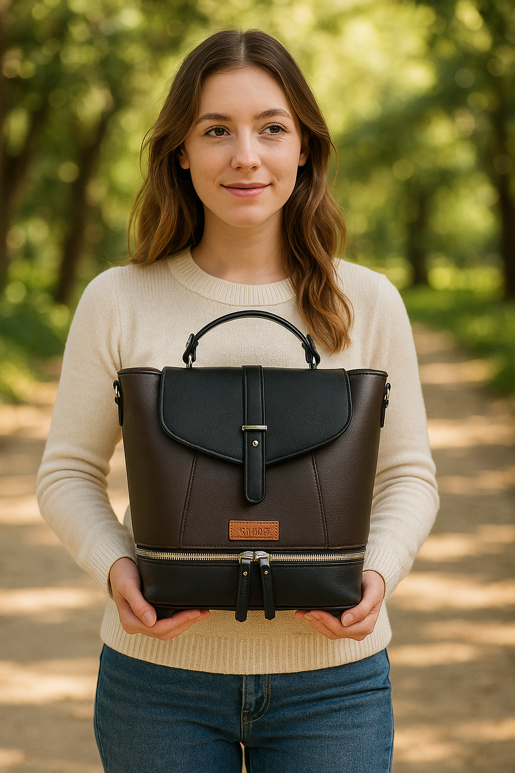 Brown Women’s Casual Backpack Purse – Wholesale Vegan Leather Handbag & Shoulder Bag