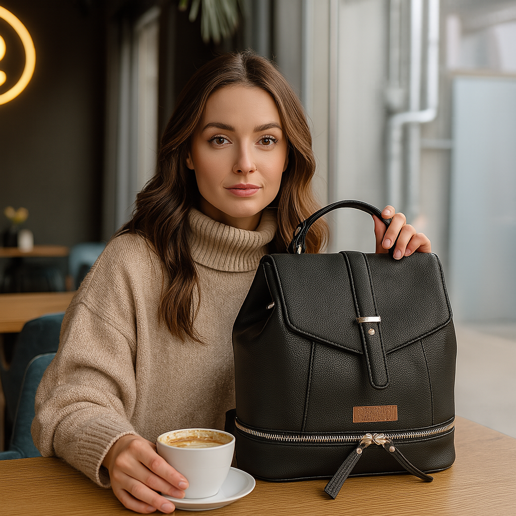 Black Vegan Leather Backpack Purse for Women – Wholesale Handbag & Shoulder Bag for Work