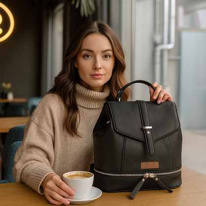 Black Vegan Leather Backpack Purse for Women – Wholesale Handbag & Shoulder Bag for Work