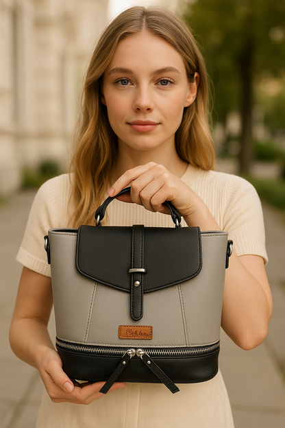 Grey Vegan Leather Backpack for Women – Wholesale Multi-Use Purse & Shoulder Bag for Work