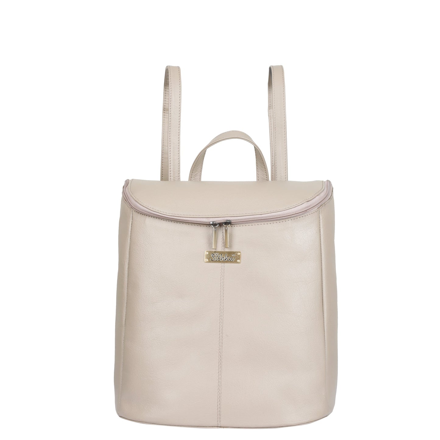Wholesale Women's Taupe Genuine Leather Backpack Purse - Daypack For Travel, Daily Use and Work