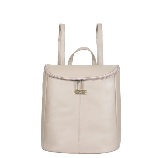 Wholesale Women's Taupe Genuine Leather Backpack Purse - Daypack For Travel, Daily Use and Work
