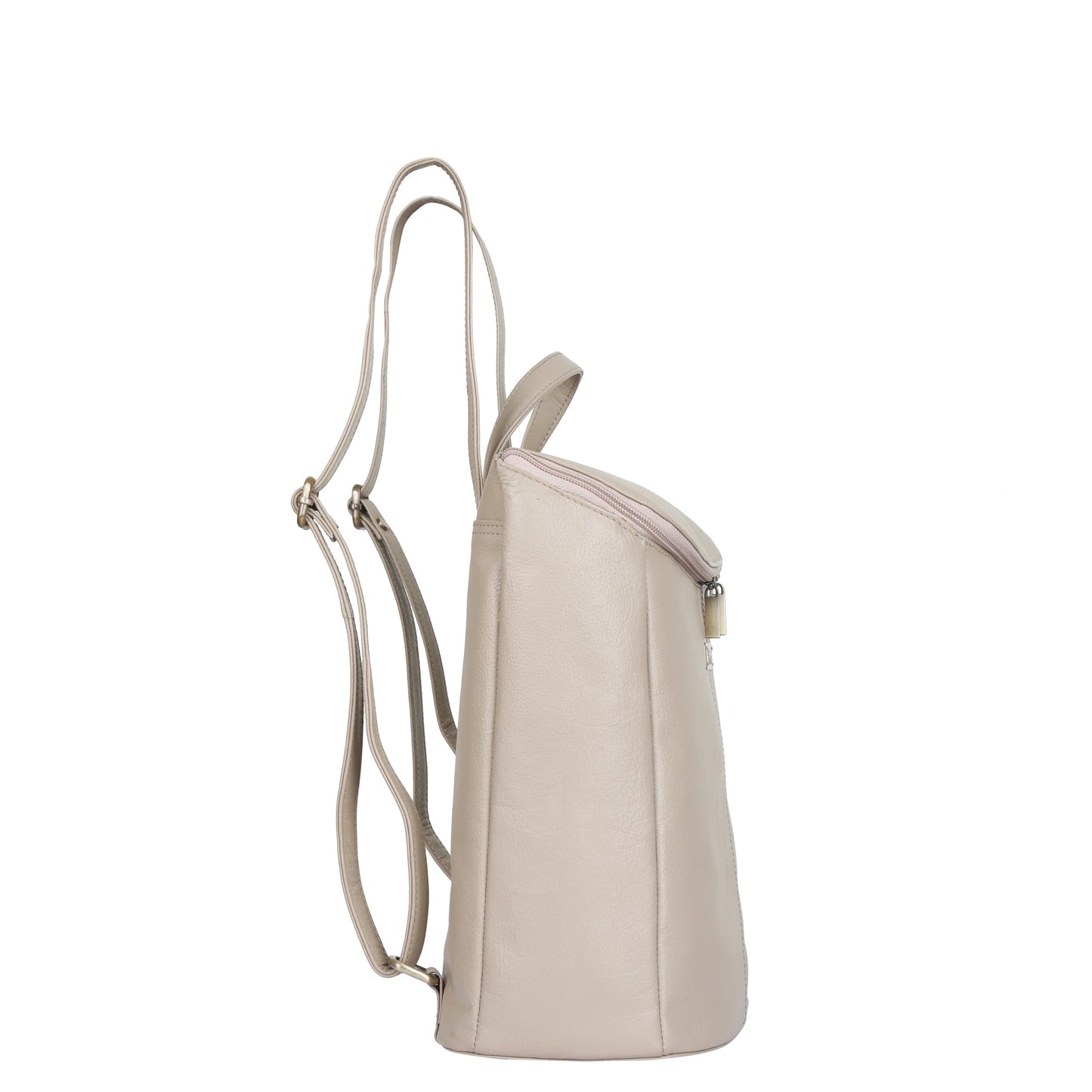 Wholesale Women's Taupe Genuine Leather Backpack Purse - Daypack For Travel, Daily Use and Work