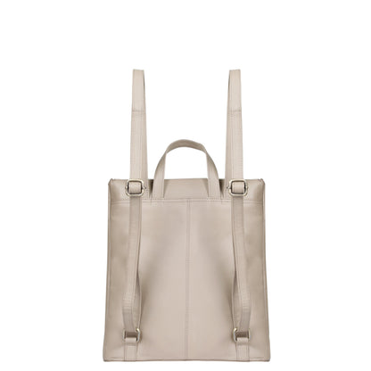 Wholesale Women's Taupe Genuine Leather Backpack Purse - Daypack For Travel, Daily Use and Work