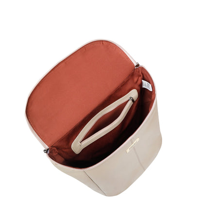 Wholesale Women's Taupe Genuine Leather Backpack Purse - Daypack For Travel, Daily Use and Work
