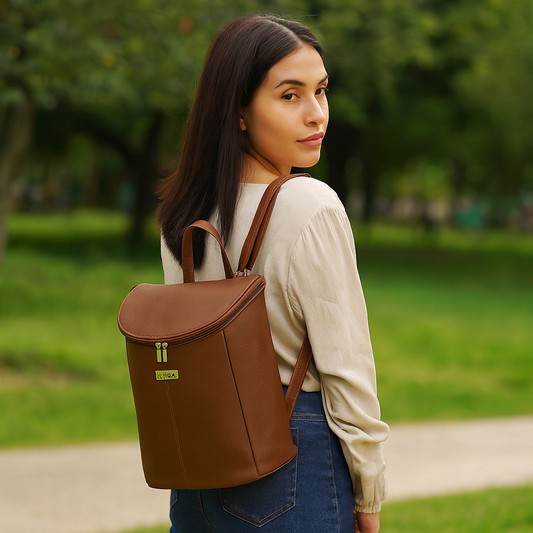 Wholesale Women's Brown Genuine Leather Backpack Purse – Designer Shoulder Bag