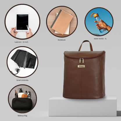 Wholesale Women's Brown Genuine Leather Backpack Purse – Designer Shoulder Bag