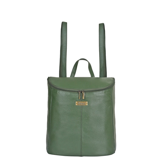 Wholesale Women's Olive Genuine Leather Backpack Purse | Shoulder Daypack for Work