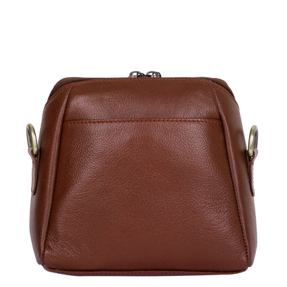 Wholesale Women's Brown Genuine Leather Crossbody Sling Bag