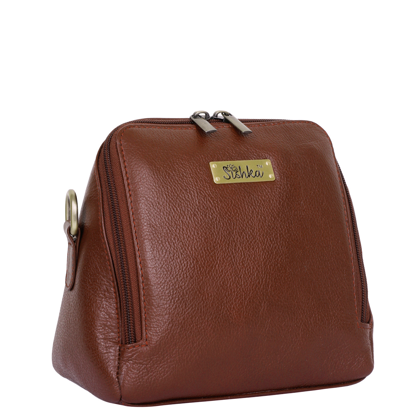 Wholesale Women's Brown Genuine Leather Crossbody Sling Bag