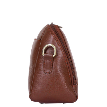Wholesale Women's Brown Genuine Leather Crossbody Sling Bag